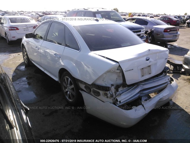 1FAHP24W28G109173 - 2008 FORD TAURUS SEL WHITE photo 3