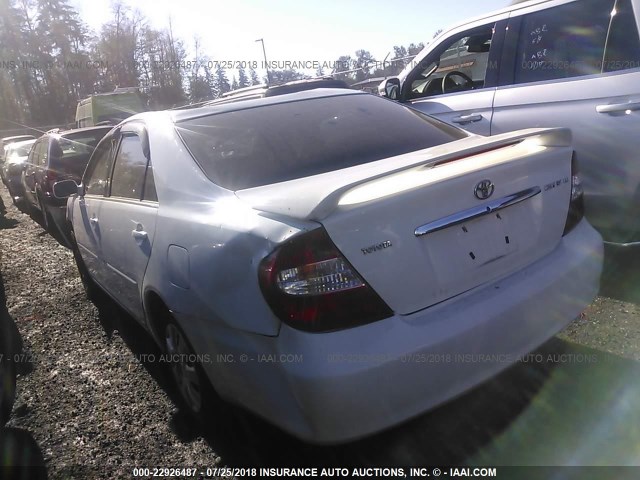 JTDBE32KX20080789 - 2002 TOYOTA CAMRY LE/XLE/SE Ağ foto 3