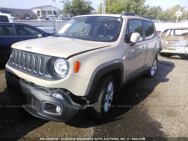 ZACCJABT4FPC21594 - 2015 JEEP RENEGADE LATITUDE TAN photo 2