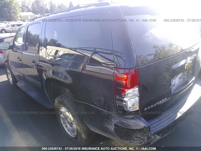 1GNSKJE78ER241216 - 2014 CHEVROLET SUBURBAN K1500 LT BLACK photo 3