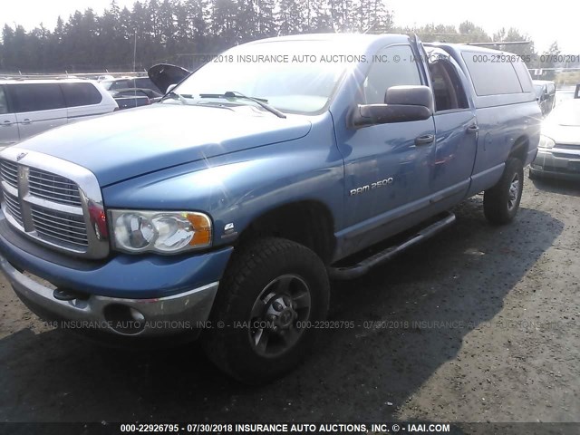 3D7KS28C55G758812 - 2005 DODGE RAM 2500 ST/SLT BLUE photo 2