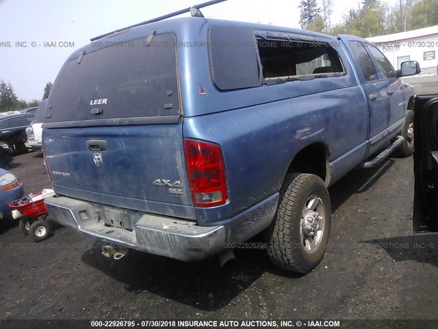 3D7KS28C55G758812 - 2005 DODGE RAM 2500 ST/SLT BLUE photo 4