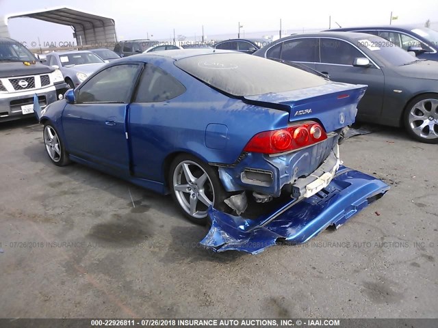 JH4DC53056S004848 - 2006 ACURA RSX TYPE-S BLUE photo 3