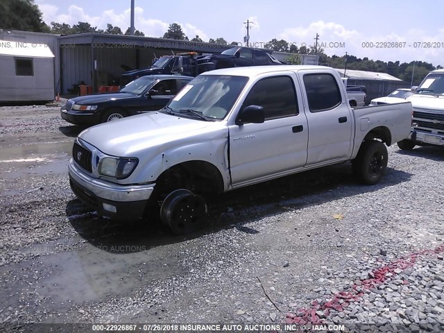 5TEGN92N64Z388144 - 2004 TOYOTA TACOMA DOUBLE CAB PRERUNNER SILVER photo 2