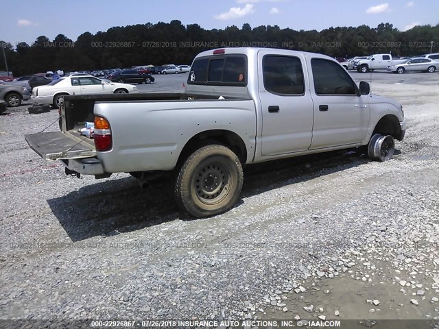 5TEGN92N64Z388144 - 2004 TOYOTA TACOMA DOUBLE CAB PRERUNNER SILVER photo 4
