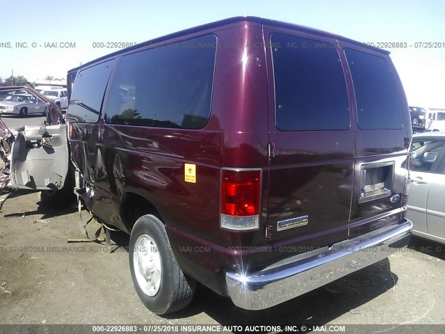 1FBNE31L76DB41655 - 2006 FORD ECONOLINE E350 SUPER DUTY WAGON MAROON photo 3