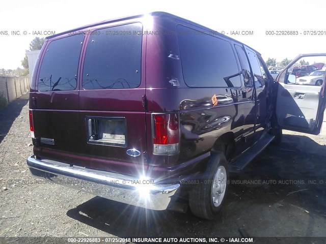 1FBNE31L76DB41655 - 2006 FORD ECONOLINE E350 SUPER DUTY WAGON MAROON photo 4