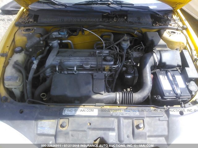 1G1JH12F827372158 - 2002 CHEVROLET CAVALIER LS SPORT YELLOW photo 10