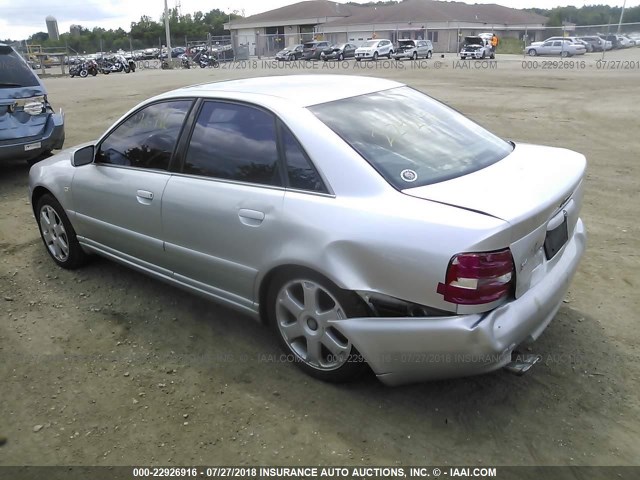 WAURD68D01A138443 - 2001 AUDI S4 2.7 QUATTRO SILVER photo 3