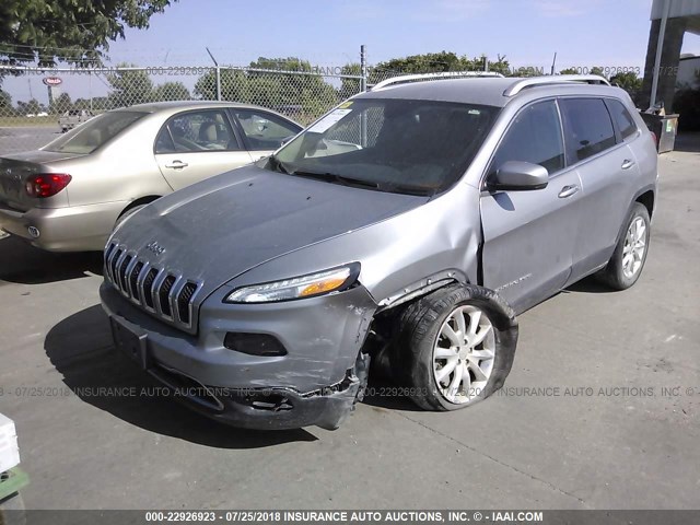 1C4PJMDBXGW240159 - 2016 JEEP CHEROKEE LIMITED SILVER photo 2