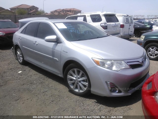 4T1BD1FK5DU085214 - 2013 TOYOTA CAMRY HYBRID/LE/XLE SILVER photo 1