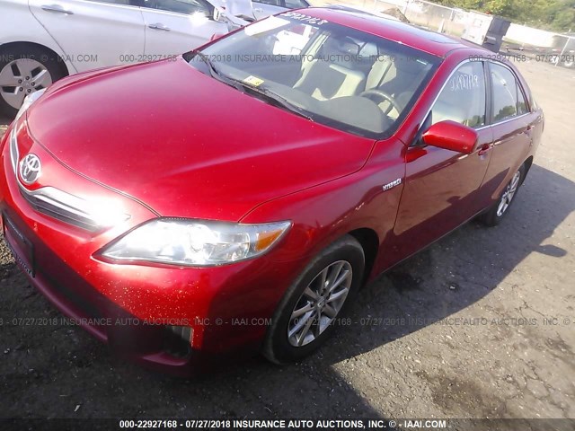 4T1BB3EK8BU131649 - 2011 TOYOTA CAMRY HYBRID RED photo 2