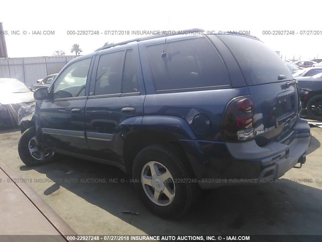 1GNDS13S022454942 - 2002 CHEVROLET TRAILBLAZER  BLUE photo 3