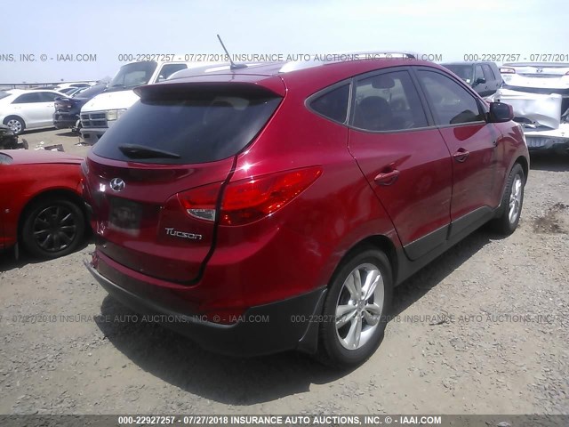 KM8JU3AC6BU150642 - 2011 HYUNDAI TUCSON GLS/LIMITED RED photo 4