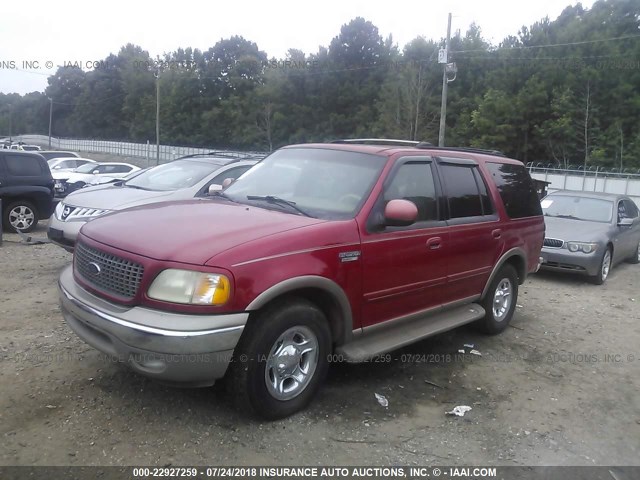 1FMRU17L01LA85113 - 2001 FORD EXPEDITION EDDIE BAUER RED photo 2