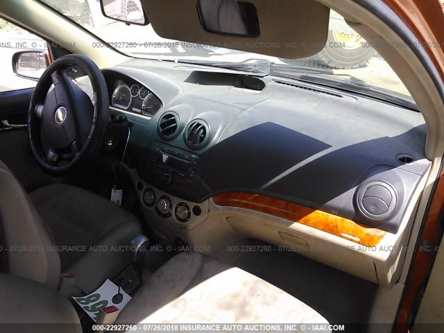 KL1TD56657B189258 - 2007 CHEVROLET AVEO LS ORANGE photo 5