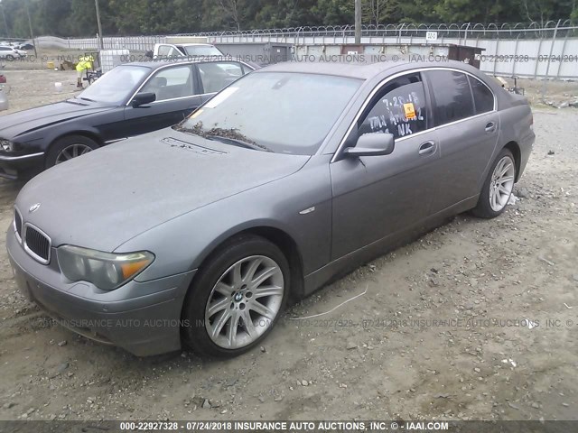 WBAGL63454DP70116 - 2004 BMW 745 I GRAY photo 2