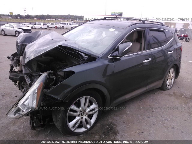 5XYZU3LA1DG107379 - 2013 HYUNDAI SANTA FE SPORT  GRAY photo 2