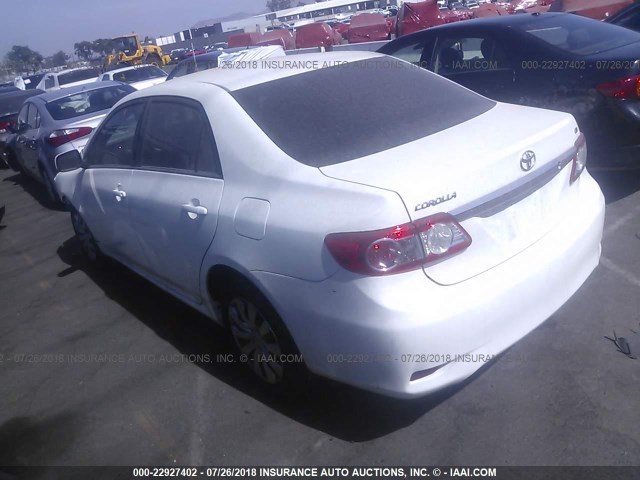 5YFBU4EE2CP043242 - 2012 TOYOTA COROLLA S/LE WHITE photo 3