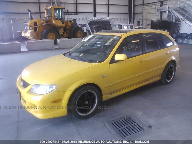 JM1BJ245X31145049 - 2003 MAZDA PROTEGE PR5 YELLOW photo 2