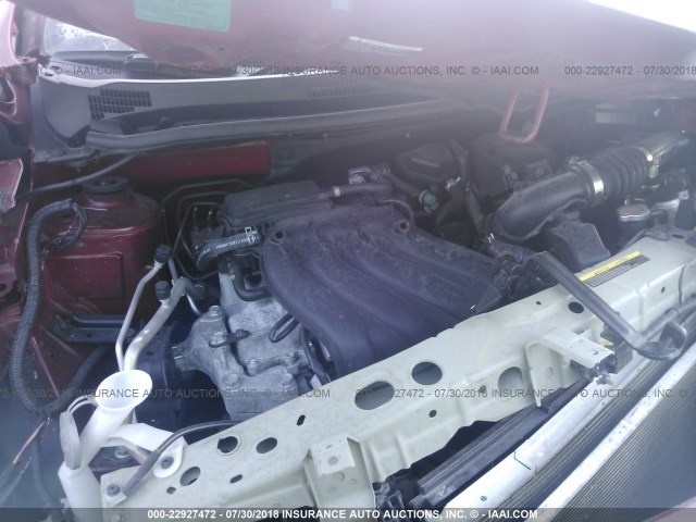 3N1CE2CPXGL361576 - 2016 NISSAN VERSA NOTE S/S PLUS/SV/SL/SR RED photo 10
