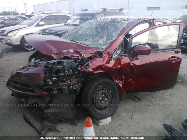 3N1CE2CPXGL361576 - 2016 NISSAN VERSA NOTE S/S PLUS/SV/SL/SR RED photo 2