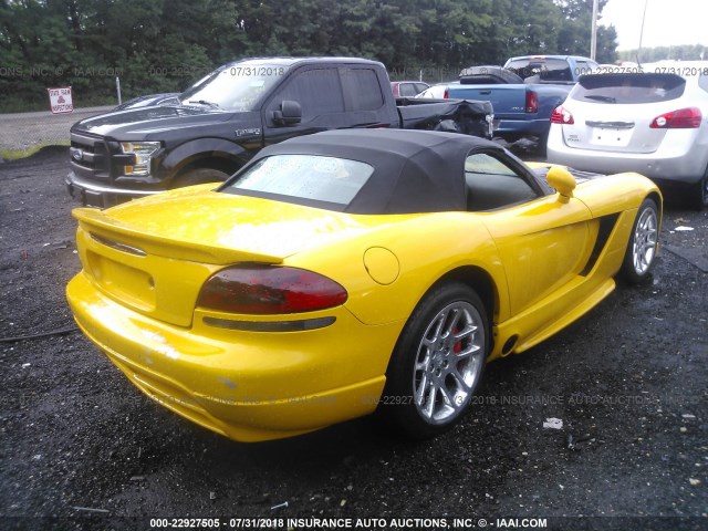 1B3JZ65Z75V500673 - 2005 DODGE VIPER SRT-10 YELLOW photo 4