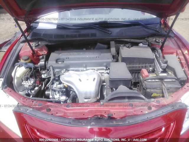 4T4BE46K98R018271 - 2008 TOYOTA CAMRY CE/LE/XLE/SE RED photo 10