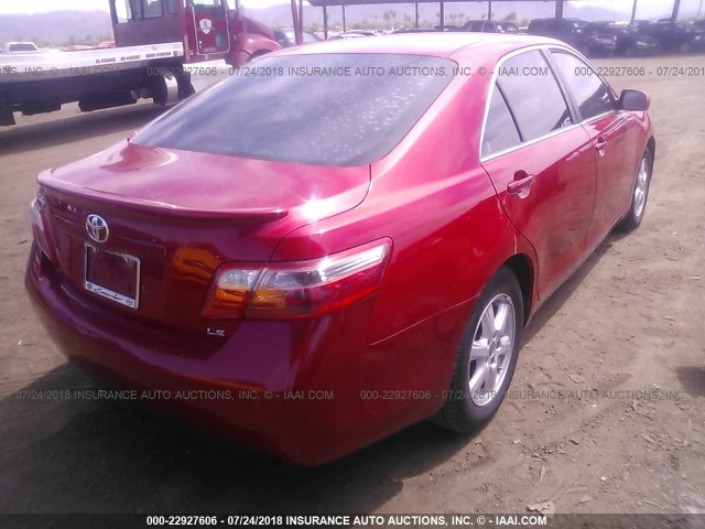 4T4BE46K98R018271 - 2008 TOYOTA CAMRY CE/LE/XLE/SE RED photo 4