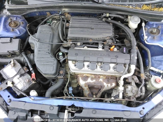 1HGES16395L008192 - 2005 HONDA CIVIC DX VP BLUE photo 10