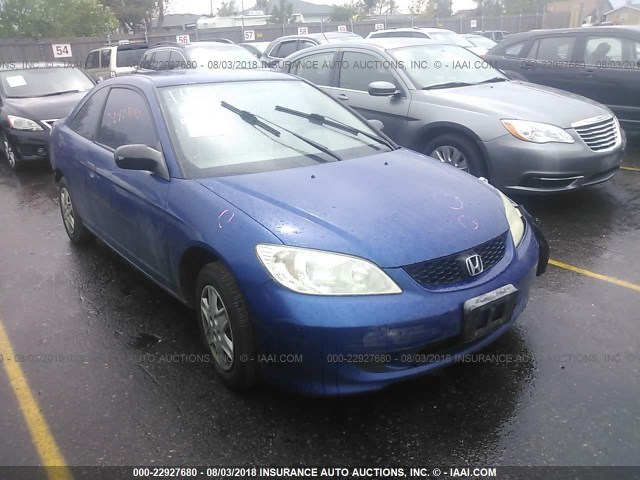 1HGEM21134L041631 - 2004 HONDA CIVIC DX VP BLUE photo 1