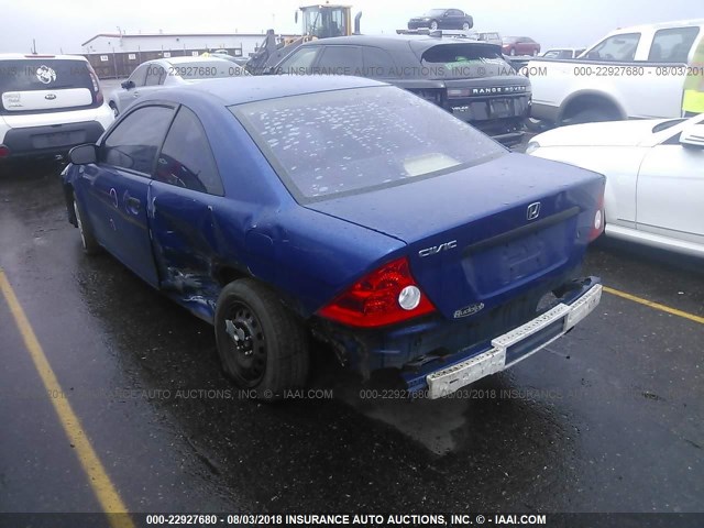 1HGEM21134L041631 - 2004 HONDA CIVIC DX VP BLUE photo 3