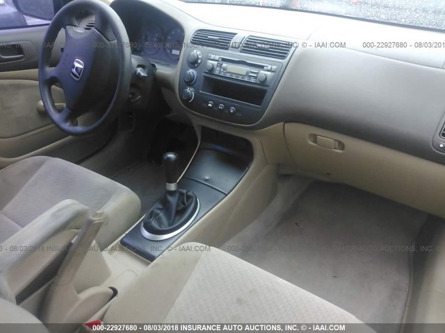 1HGEM21134L041631 - 2004 HONDA CIVIC DX VP BLUE photo 5