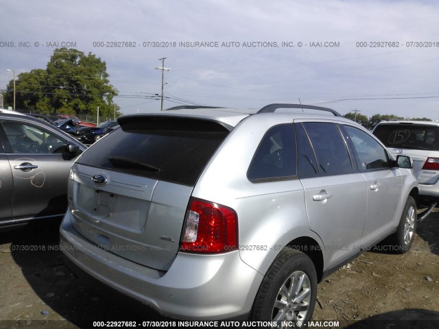 2FMDK3JC6DBE23252 - 2013 FORD EDGE SEL SILVER photo 4