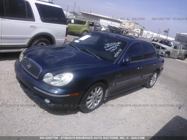 KMHWF35H84A959974 - 2004 HYUNDAI SONATA GLS/LX BLUE photo 2