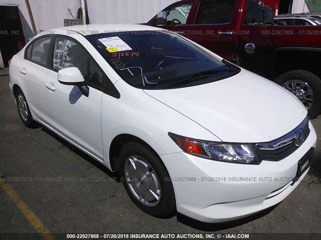 2HGFB2F62CH553567 - 2012 HONDA CIVIC HF WHITE photo 1