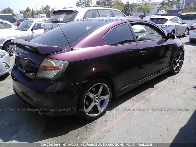 JTKDE177560120213 - 2006 TOYOTA SCION TC MAROON photo 4