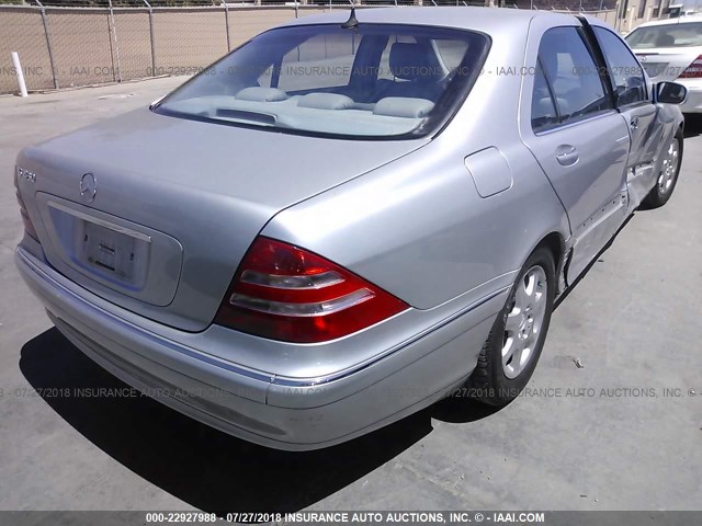 WDBNG70J31A134823 - 2001 MERCEDES-BENZ S 430 SILVER photo 4