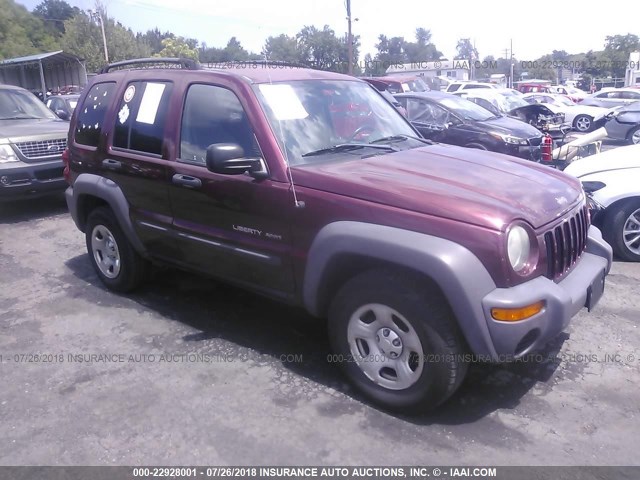 1J4GL48KX3W606906 - 2003 JEEP LIBERTY SPORT/FREEDOM ბურგუნდია ფოტო 1