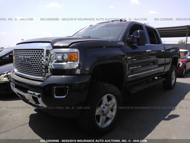 1GT120E81FF167437 - 2015 GMC SIERRA K2500 DENALI GRAY photo 2