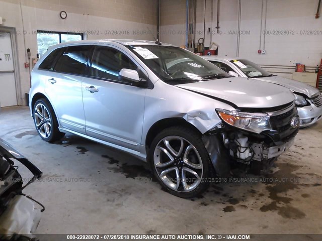 2FMDK3AK3DBB91569 - 2013 FORD EDGE SPORT SILVER photo 1