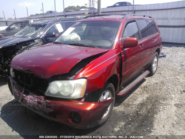 JTEGF21A430076515 - 2003 TOYOTA HIGHLANDER LIMITED RED photo 2