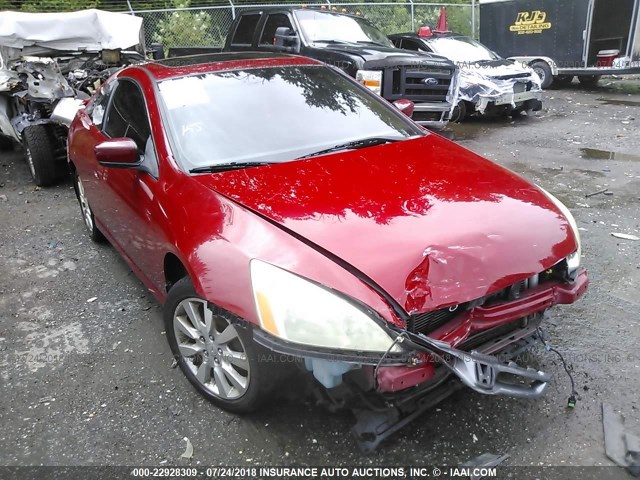 1HGCM82616A010137 - 2006 HONDA ACCORD EX RED photo 1