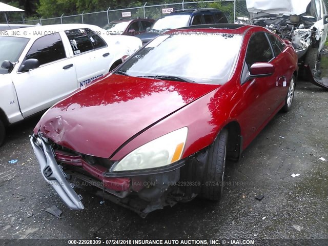 1HGCM82616A010137 - 2006 HONDA ACCORD EX RED photo 2