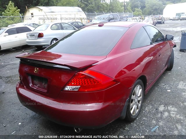 1HGCM82616A010137 - 2006 HONDA ACCORD EX RED photo 4