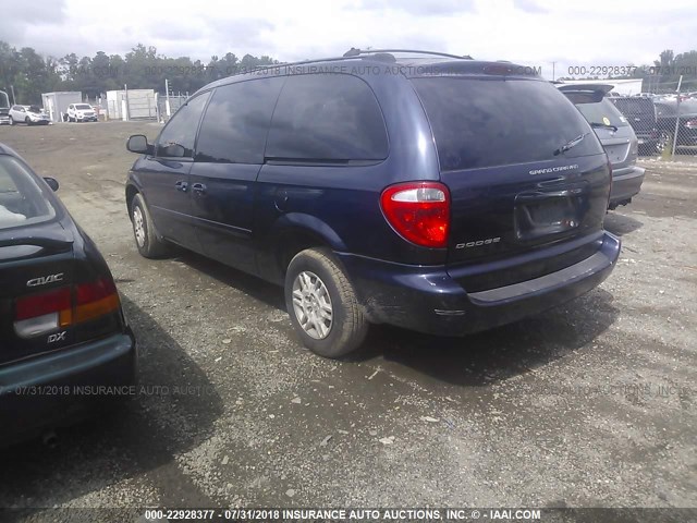 2D4GP24R65R107231 - 2005 DODGE GRAND CARAVAN SE BLUE photo 3