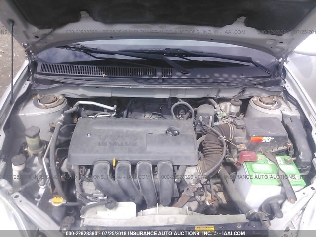 2T1KR32E44C314254 - 2004 TOYOTA COROLLA MATRIX XR SILVER photo 10