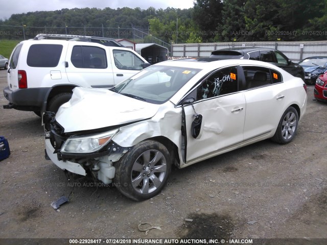 1G4GE5EVXAF209886 - 2010 BUICK LACROSSE CXS WHITE photo 2