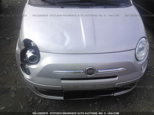 3C3CFFAR9DT622315 - 2013 FIAT 500 POP SILVER photo 6