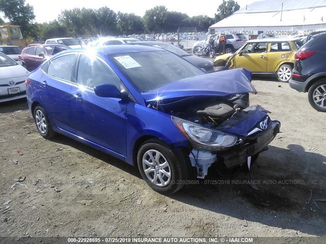 KMHCT4AEXDU553853 - 2013 HYUNDAI ACCENT GLS/GS BLUE photo 1